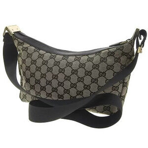 Gucci Bag Logo Gray Crossbody Shoulder GG Canvas